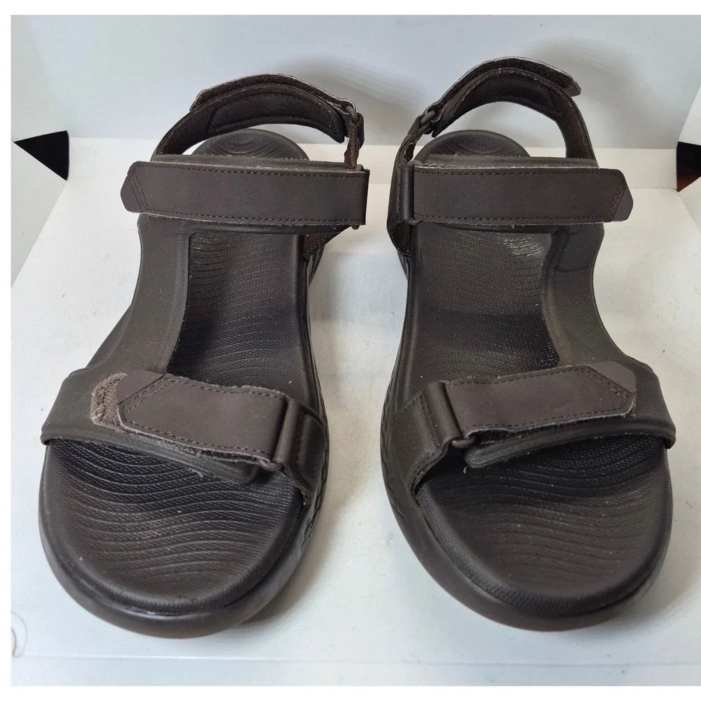 Skechers GoWalk Sandals 10 Brown Adjustable Strap Walking Hiking Comfort Shoes